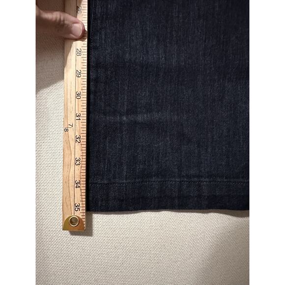 Eddie Bauer Curvy Fit Trouser Boot cut Dark Wash Womens Blue Jeans Sz 8T - Picture 7 of 16